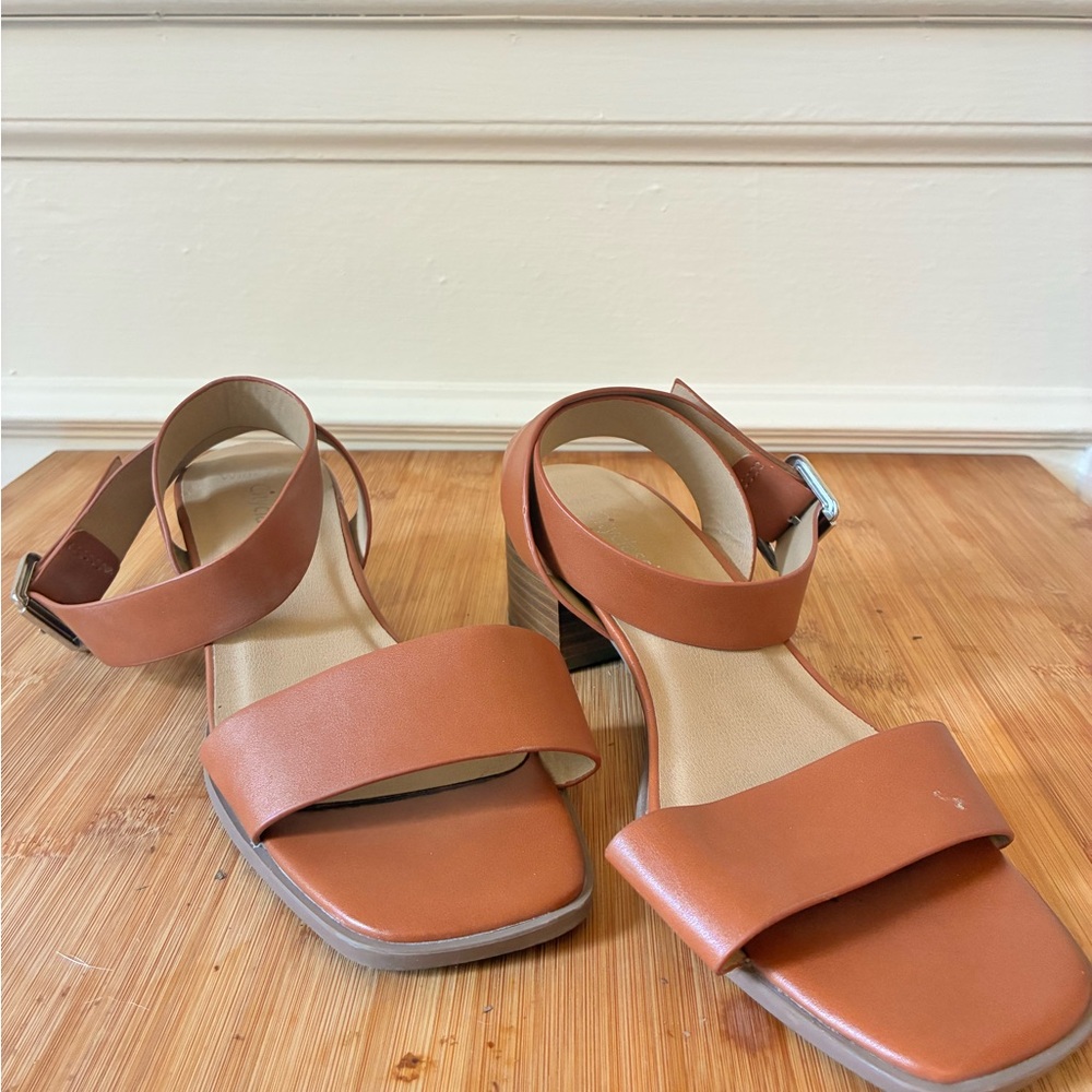 Cityclassified Tan Block Heel Sandals